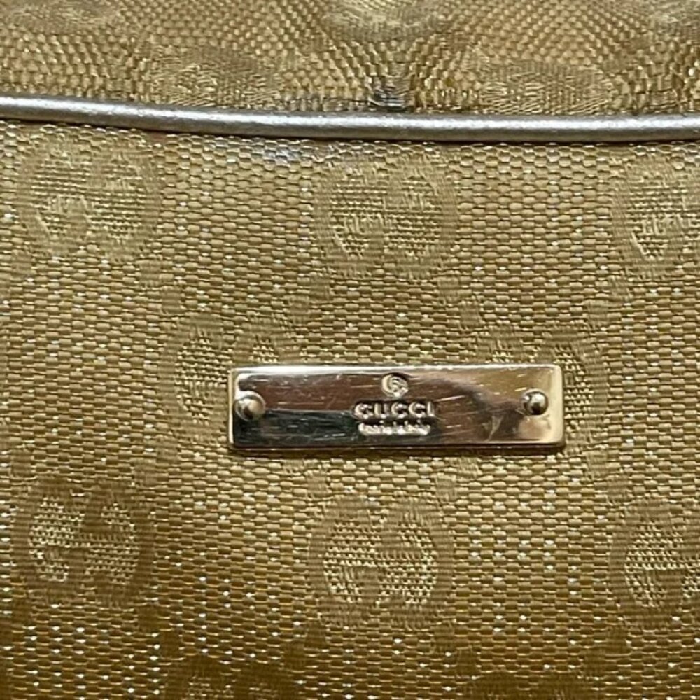 SALE! Vintage Gucci Princy GG Logo Gold Bowler Boston Bag Satchel Canvas Leather - Picture 7 of 16